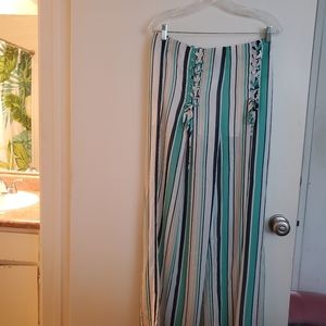 Two piece palazzo pants suits top/bottom